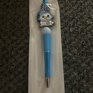 Hand Crafted Cute Blue wizard owl Character Pen